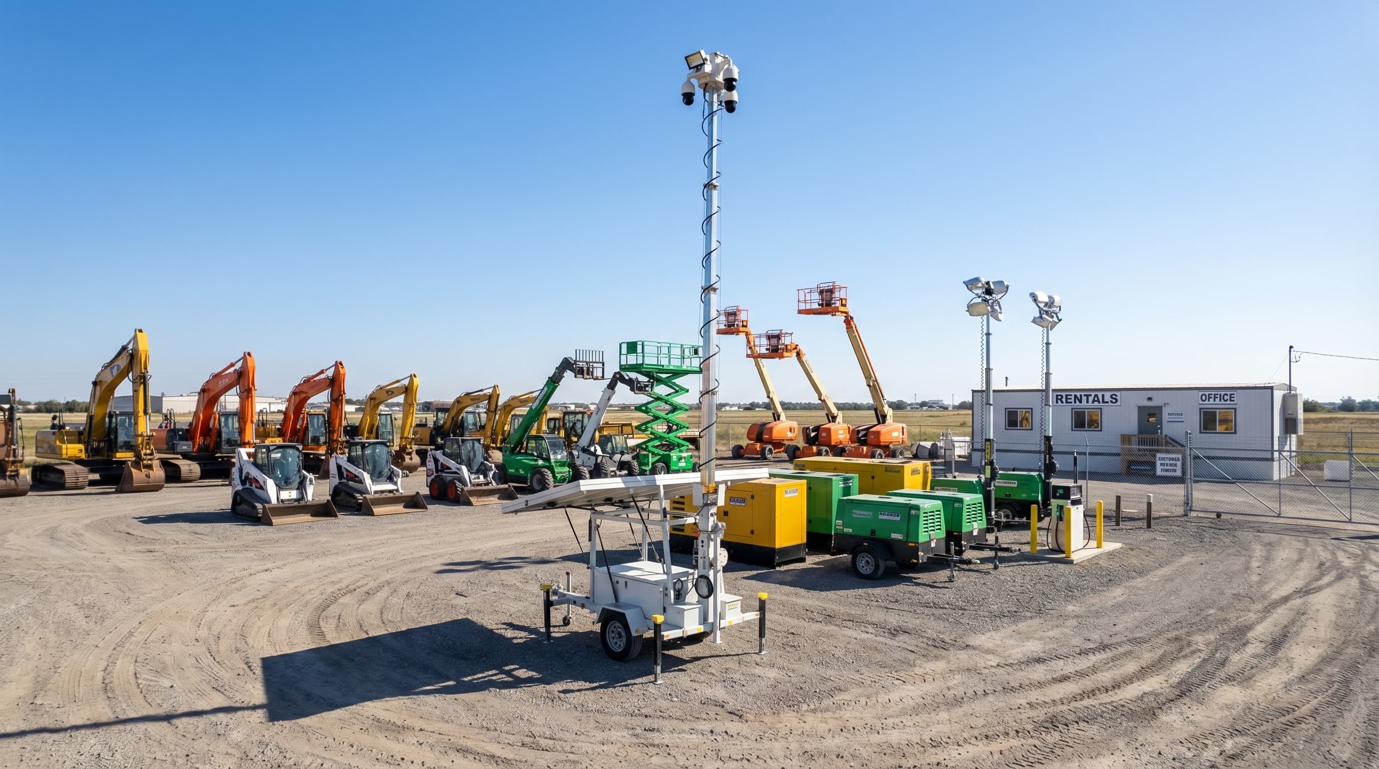 SCT+ solar-powered security camera unit deployed at construction site